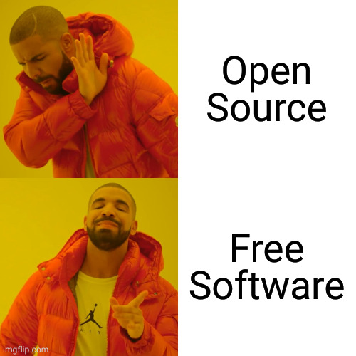 Open Sourve no vs Free Software yes